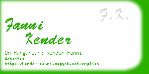 fanni kender business card